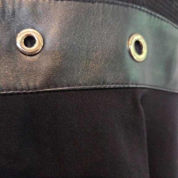 Bebe Black Sail Eyelet Detail Vest Top w/ Faux Leather Accents - Picture 5 of 6